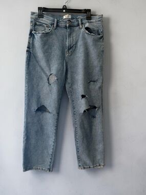 Kensie Light Blue Distressed Men's Relaxed Jeans